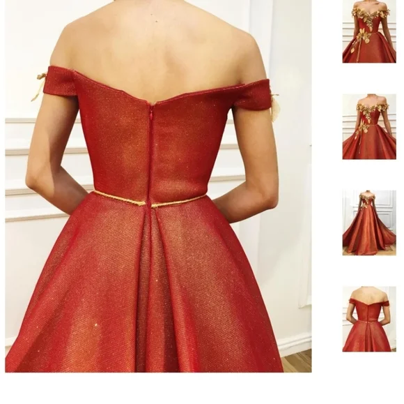 Golden orange sparkling dress - Picture 3 of 5